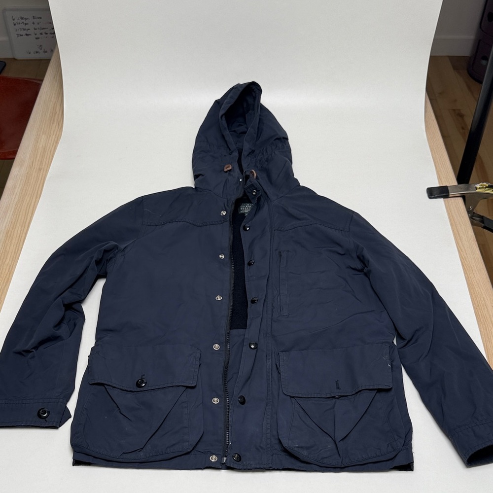 J. Crew Navy Hooded Raincoat